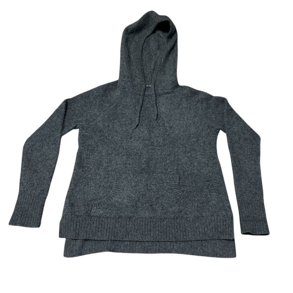 Athleta 100% Cashmere Hoodie Sweater Gray Kangaroo Pocket Women’s XS Luxury